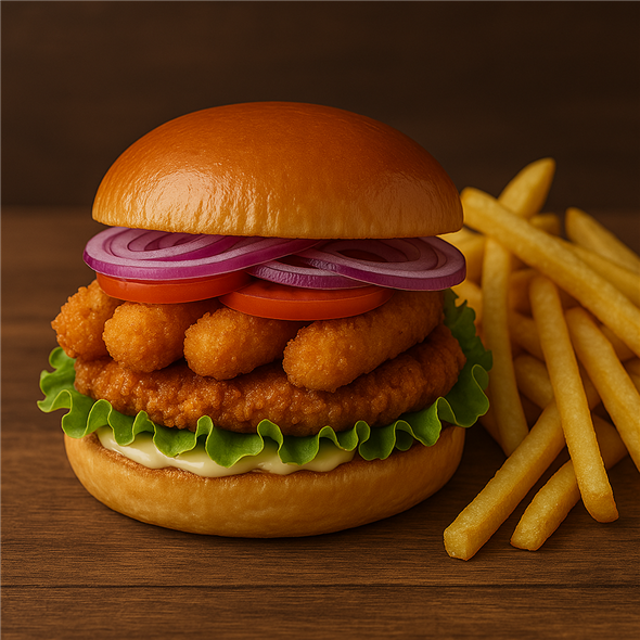 Mozarellasticks Chickenburger